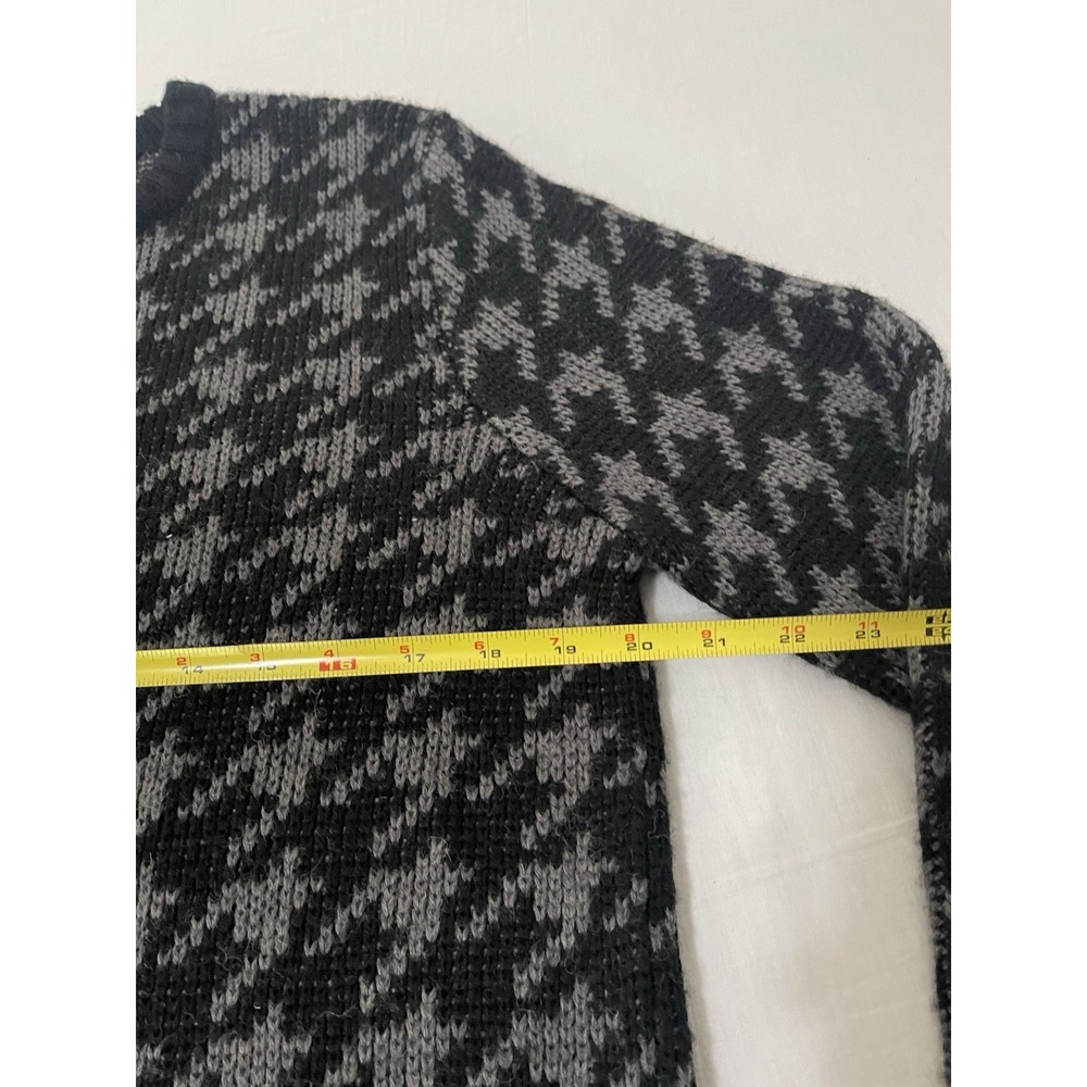STUSSY Wool Knit Sweater M Black Houndstooth Print - Picture 6 of 7